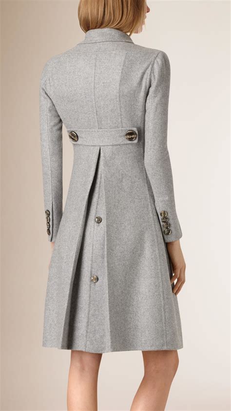 light grey melange tailored double breasted cashmere coat burberry|Burberry kensington cashmere coats.